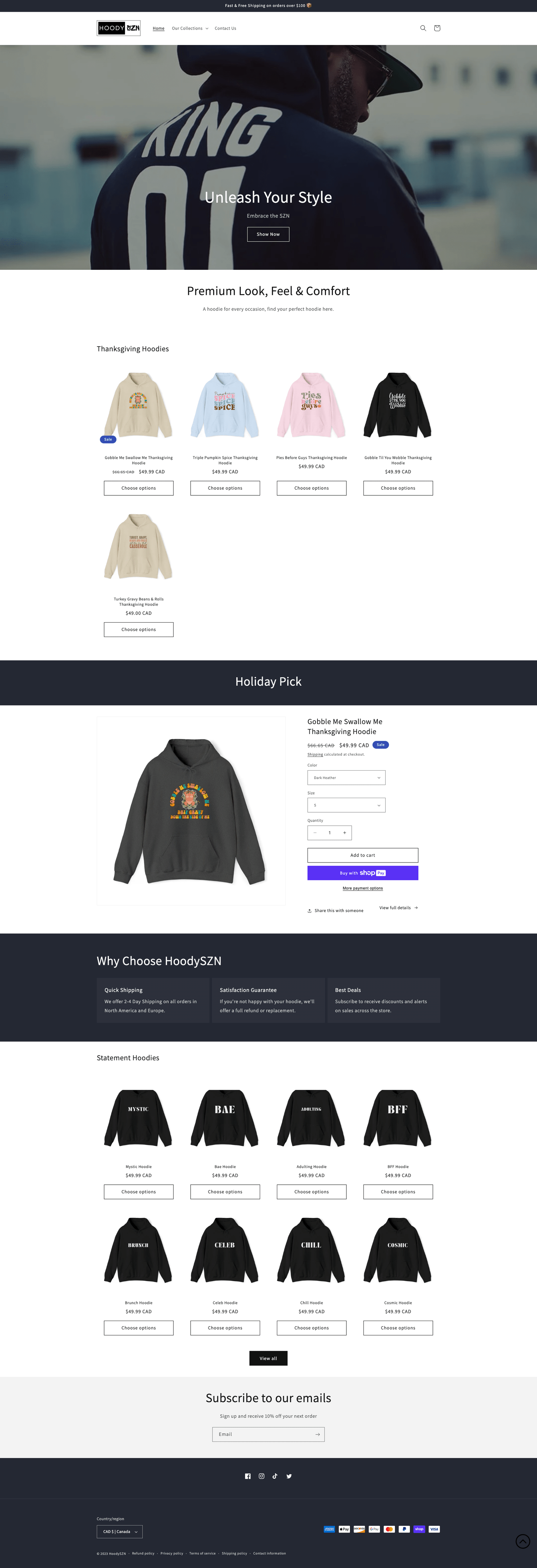 HoodySZN online hoodie store for men's and women's hoodies.